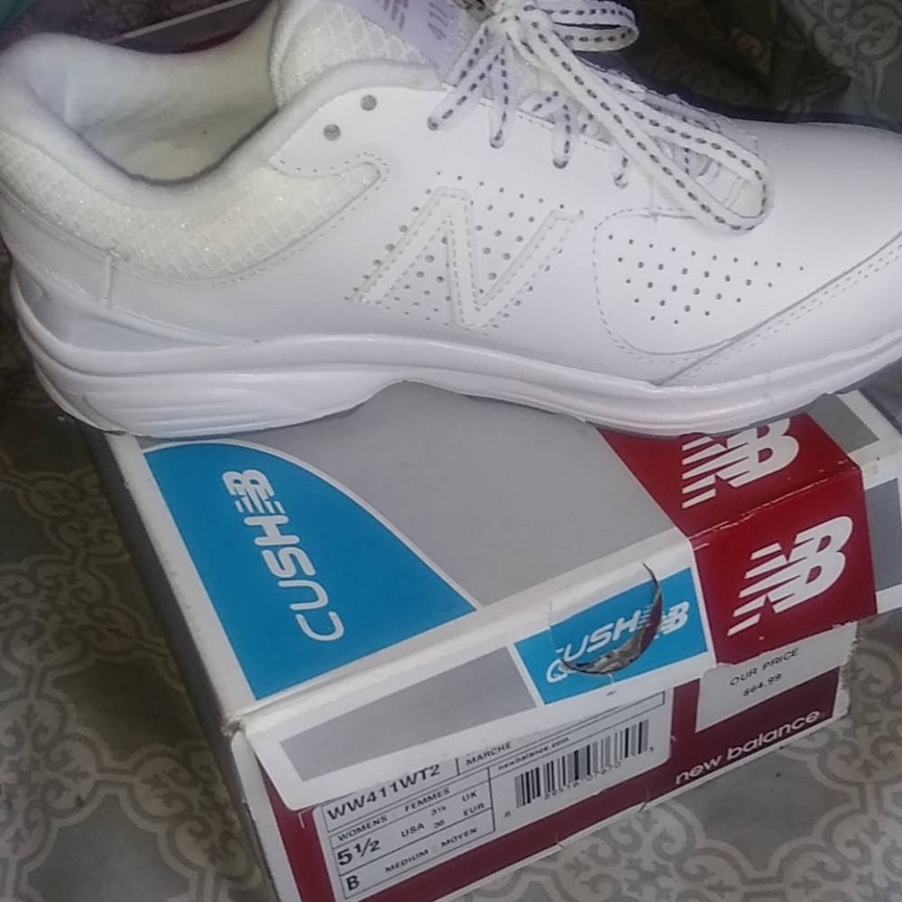 White on white New balances classic